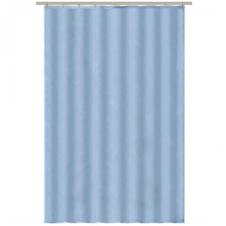 Shower Curtain Drip-dry Sky Blue with Hooks