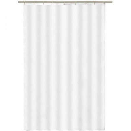 Shower Curtain Drip-dry White with Hooks