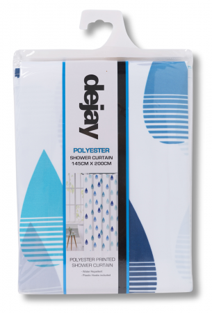 Shower Curtain Polyester Raindrops with Hooks