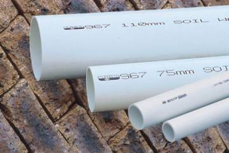 SV 50mmx6 metre Length White Plain Ended Pipe