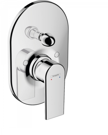 HGR Vernis Shape 71458-000 Bath/Shower Mixer with Diverter Conc Chrome