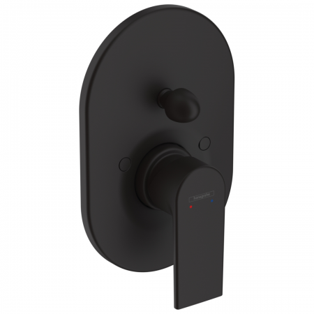 HGR Vernis Shape 71458-670 Bath/Shower Mixer w DiverterConc Matt Black