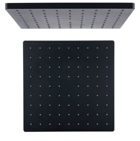 Meissen Edge Miela MMSRS1B 245mm Square Shower Head Double Black