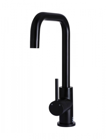 Meir MK02 - Black 1-Hole Sink Mixer Square