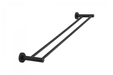 Meir MR01-R60 - Black Round 600mm Double Towel Rail