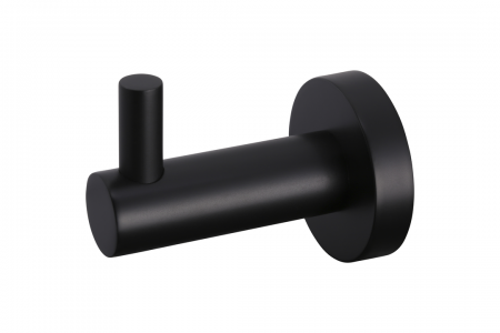 Meir MR03-R - Black Round Single Robe Hook