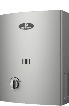 Dewhot LPDH5 Ecoflow with hand shower 5lt White/Grey Gas Geyser Type A