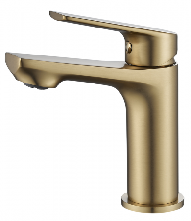 Meissen Vita SL220VIBR Basin Mixer Single Lever Small Satin Brass