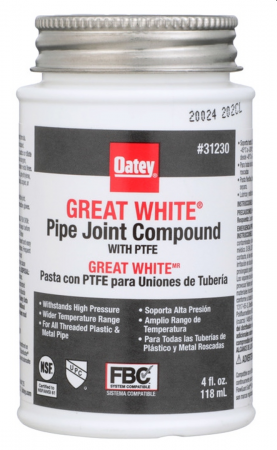 Oatey PTFE Pipe Joint Compound Paste White 118ml