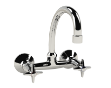 Cobra Star 266/041/10/NV Chrome 15mm Walltype Sink Mixer Med Pattern