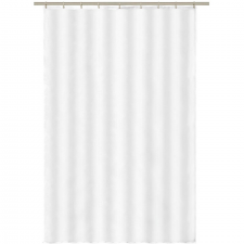 Shower Curtain Drip-dry White with Hooks