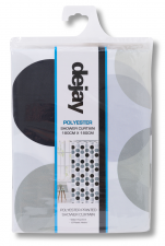 Shower Curtain Polyester Grey Dots with Hooks