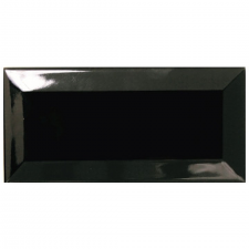 Douglas Jones 1139 / Metro - 75x150mm Black Bevelled Gloss Tiles