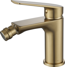 Meissen Vita SL240VIBR Bidet Mixer Single Lever Satin Brass